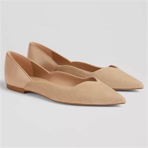 LK Bennett Iris Suede and Leather Sweetheart Flats